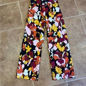 Anthropologie Maeve Floral Wide-Leg Pants - Multicolor XS
